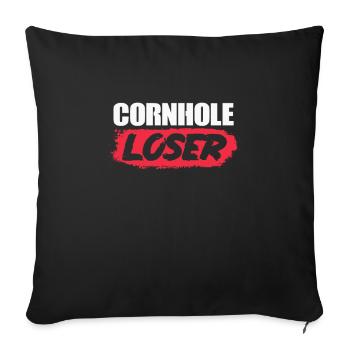 Cornhole pouf trou aveugle cadeau - Housse de coussin décorative 45 x 45 cm - noir - Devant