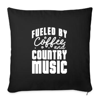 Cadeau de musique country country music - Housse de coussin décorative 45 x 45 cm - noir - Devant