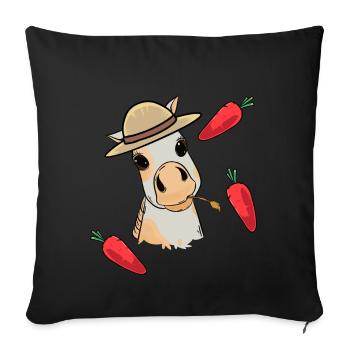 Foal, Baby, Horse, Child, Pony, Toddler, Turnip, Horses - Sofa pillowcase 17,3'' x 17,3'' (45 x 45 cm) - black - Front