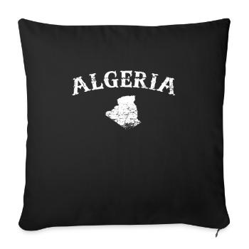Carte vintage de l’Algérie Algérie Algériens - Housse de coussin décorative 45 x 45 cm - noir - Devant
