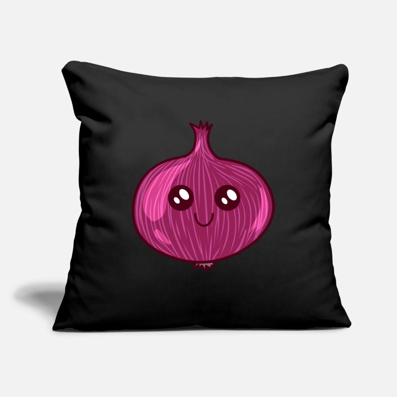 Red Onion Vegetable Spice Kawai Kitchen Face Sofa pillowcase 17,3'' x 17,3'' (45 x 45 cm)
