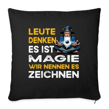 People Thinking Magic Drawing Technical Draftsman - Sofa pillowcase 17,3'' x 17,3'' (45 x 45 cm) - black - Front