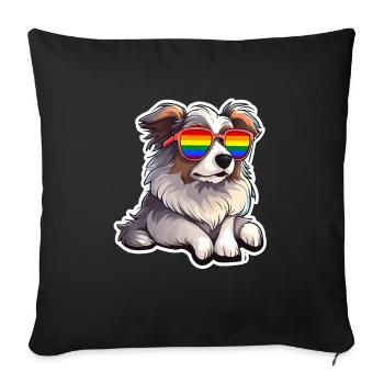 LGBTQ - Housse de coussin décorative 45 x 45 cm - noir - Devant
