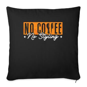Coiffeur Pas de café Pas de coiffeur Amateur de café - Housse de coussin décorative 45 x 45 cm - noir - Devant