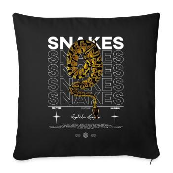 Ball Python Modern Streetwear Reptilienhalter - Sofakissenbezug 45 x 45 cm - Schwarz - Vorne