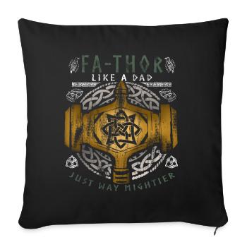 Vathor - Fête des pères Cadeau Fête des Pères Viking - Housse de coussin décorative 45 x 45 cm - noir - Devant