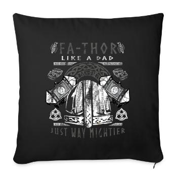 Vathor - Fête des pères Cadeau Fête des Pères Viking - Housse de coussin décorative 45 x 45 cm - noir - Devant