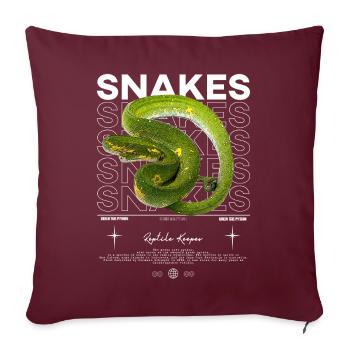 Green Tree Python Modern Streetwear Reptile Keeper - Sofa pillowcase 17,3'' x 17,3'' (45 x 45 cm) - burgundy - Front