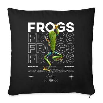 Red Eyed Tree Frog Streetwear Frog Keeper - Sofa pillowcase 17,3'' x 17,3'' (45 x 45 cm) - black - Front