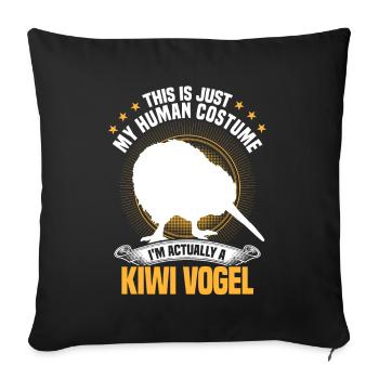 Kiwi Bird Just a Costume Snipe Bouquet - Sofa pillowcase 17,3'' x 17,3'' (45 x 45 cm) - black - Front
