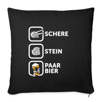 Scissors, rock, pair, beer - the perfect outfit - Sofa pillowcase 17,3'' x 17,3'' (45 x 45 cm) - black - Front