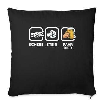 Scissors, rock, pair, beer - the perfect outfit - Sofa pillowcase 17,3'' x 17,3'' (45 x 45 cm) - black - Front