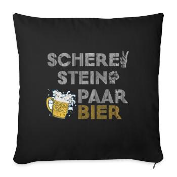 Scissors, rock, pair, beer - the perfect outfit - Sofa pillowcase 17,3'' x 17,3'' (45 x 45 cm) - black - Front