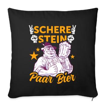 Scissors, rock, pair, beer - the perfect outfit - Sofa pillowcase 17,3'' x 17,3'' (45 x 45 cm) - black - Front