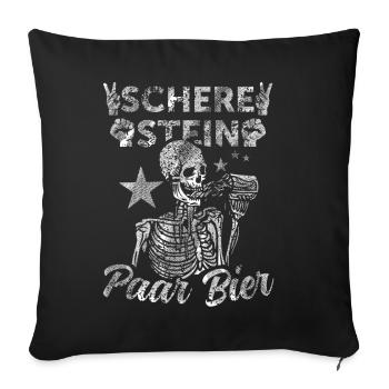 Scissors, rock, pair, beer - the perfect outfit - Sofa pillowcase 17,3'' x 17,3'' (45 x 45 cm) - black - Front