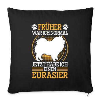 Eurasier formerly normal Eurasian Spitz - Sofa pillowcase 17,3'' x 17,3'' (45 x 45 cm) - black - Front