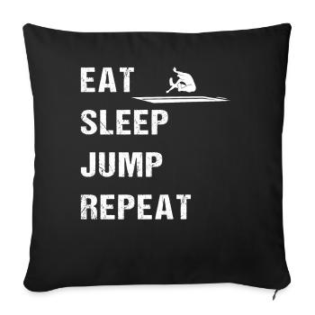 Eat Sleep Jump – Athlete's Motto - Sofa pillowcase 17,3'' x 17,3'' (45 x 45 cm) - black - Front