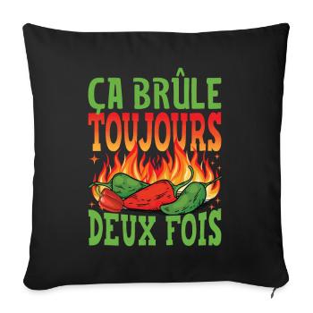 Il brûle toujours deux fois - Sauce piquante Chili Cook - Housse de coussin décorative 45 x 45 cm - noir - Devant