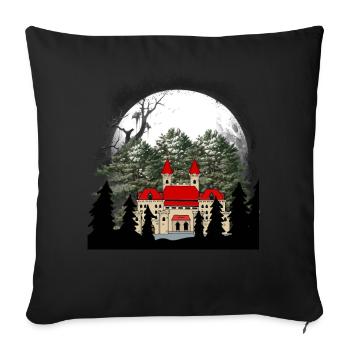Fairytale Castle Middle Ages Castle Fortress - Sofa pillowcase 17,3'' x 17,3'' (45 x 45 cm) - black - Front