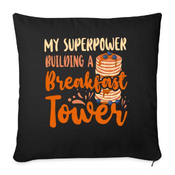 Pancake Lover Kids My Superpower - Sofakissenbezug 45 x 45 cm - Schwarz - Vorne