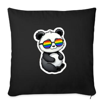 LGBTQ Panda - Sofa pillowcase 17,3'' x 17,3'' (45 x 45 cm) - black - Front