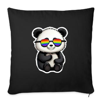 LGBTQ Panda - Housse de coussin décorative 45 x 45 cm - noir - Devant