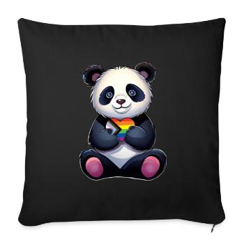 LGBTQ Panda - Housse de coussin décorative 45 x 45 cm - noir - Devant