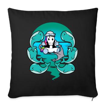 Whale Unicorn Sailor Maritime Sailor Sailor - Sofa pillowcase 17,3'' x 17,3'' (45 x 45 cm) - black - Front