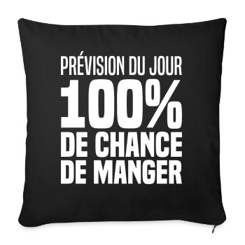 Prévisions Du Jour 100% Chance De Manger J'ai Faim - Housse de coussin décorative 45 x 45 cm - noir - Devant