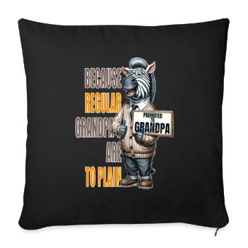 Zebra Grandpa Promotion, Not Your Regular Grandpa - Sofa pillowcase 17,3'' x 17,3'' (45 x 45 cm) - black - Front