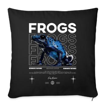 Dendrobates Azureus Dart Frog Streetwear Frog - Sofa pillowcase 17,3'' x 17,3'' (45 x 45 cm) - black - Front