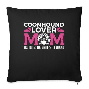 Coonhound amant maman l’idole le marcheur d’arbres - Housse de coussin décorative 45 x 45 cm - noir - Devant