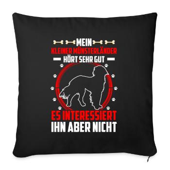 Le petit Münsterlander entend très bien - Housse de coussin décorative 45 x 45 cm - noir - Devant