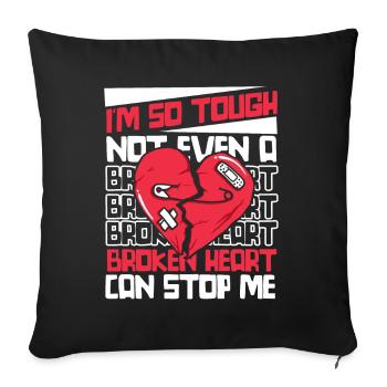 Not Even A Broken Heart Can Stop Me Open Heart - Sofa pillowcase 17,3'' x 17,3'' (45 x 45 cm) - black - Front