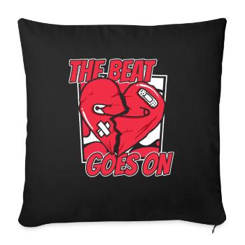 The Beat Goes On Pacemakers Catheter Open Heart - Sofa pillowcase 17,3'' x 17,3'' (45 x 45 cm) - black - Front