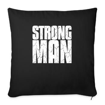 Strongman Fitness Gym Musculation - Housse de coussin décorative 45 x 45 cm - noir - Devant