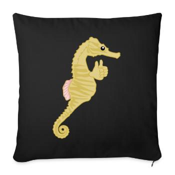 Seahorse Thumbs Seahorses - Sofakissenbezug 45 x 45 cm - Schwarz - Vorne