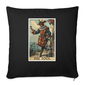 Tarot Cards Tarot Card The Fool The Fool - Sofa pillowcase 17,3'' x 17,3'' (45 x 45 cm) - black - Front