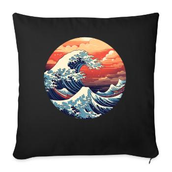 Große Welle The Great Wave Kanagawa - Sofa pillowcase 17,3'' x 17,3'' (45 x 45 cm) - black - Front