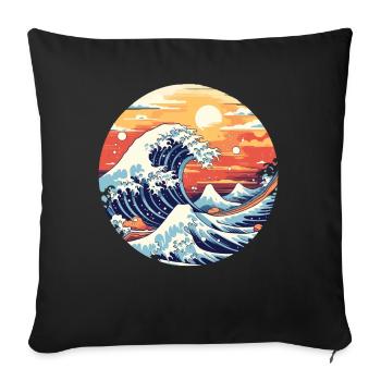 Große Welle The Great Wave Kanagawa - Sofa pillowcase 17,3'' x 17,3'' (45 x 45 cm) - black - Front