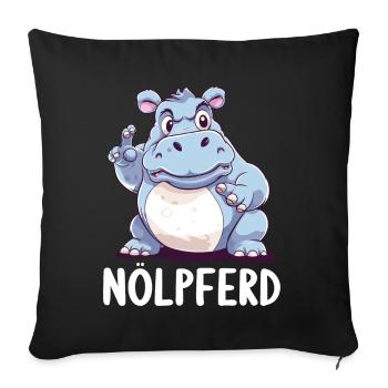 Hippo Hippo Complain Complainer Nölpferd - Sofa pillowcase 17,3'' x 17,3'' (45 x 45 cm) - black - Front