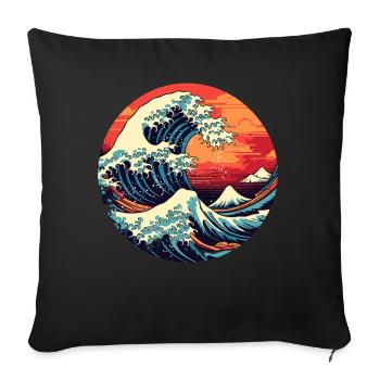 Große Welle The Great Wave Kanagawa - Sofa pillowcase 17,3'' x 17,3'' (45 x 45 cm) - black - Front