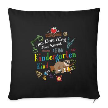 Out of the way: Here comes a kindergartner - Sofa pillowcase 17,3'' x 17,3'' (45 x 45 cm) - black - Front