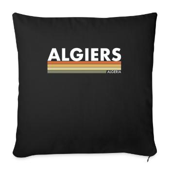 Alger Algérie Rétro Algérienne - Housse de coussin décorative 45 x 45 cm - noir - Devant