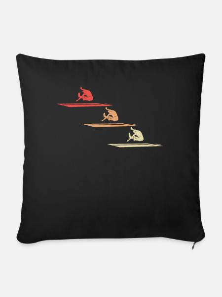 Weitsprung Athletik Dynamik Geschenk - Sofakissenbezug 45 x 45 cm - Schwarz