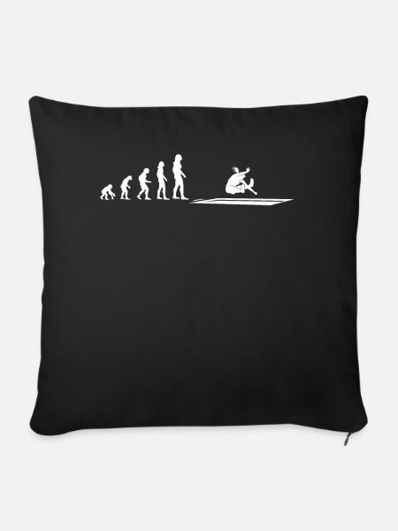 Weitsprung Evolution Athletin Geschenk - Sofakissenbezug 45 x 45 cm - Schwarz