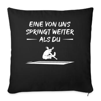 Cadeau gagnant du défi de saut en longueur - Housse de coussin décorative 45 x 45 cm - noir - Devant