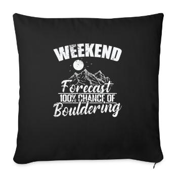 Prévisions du week-end 100% de chances de bloc - Housse de coussin décorative 45 x 45 cm - noir - Devant