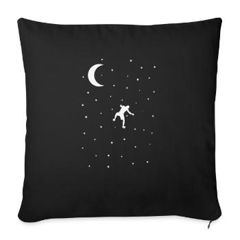 Bouldering in space to the moon - Sofa pillowcase 17,3'' x 17,3'' (45 x 45 cm) - black - Front
