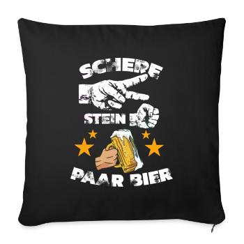 Scissors, rock, pair, beer - the perfect outfit - Sofa pillowcase 17,3'' x 17,3'' (45 x 45 cm) - black - Front